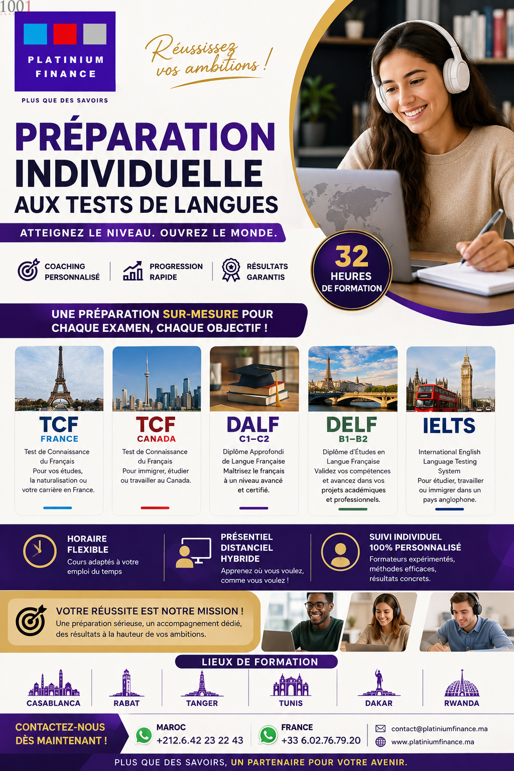PREPARATION INDIVIDUELLE AUX TESTS DE LANGUES TCF CANADA - TCF FRANCE - DALF – DELF- IELTS - Cours et formation - Rabat-Salé-Kénitra - photo principale