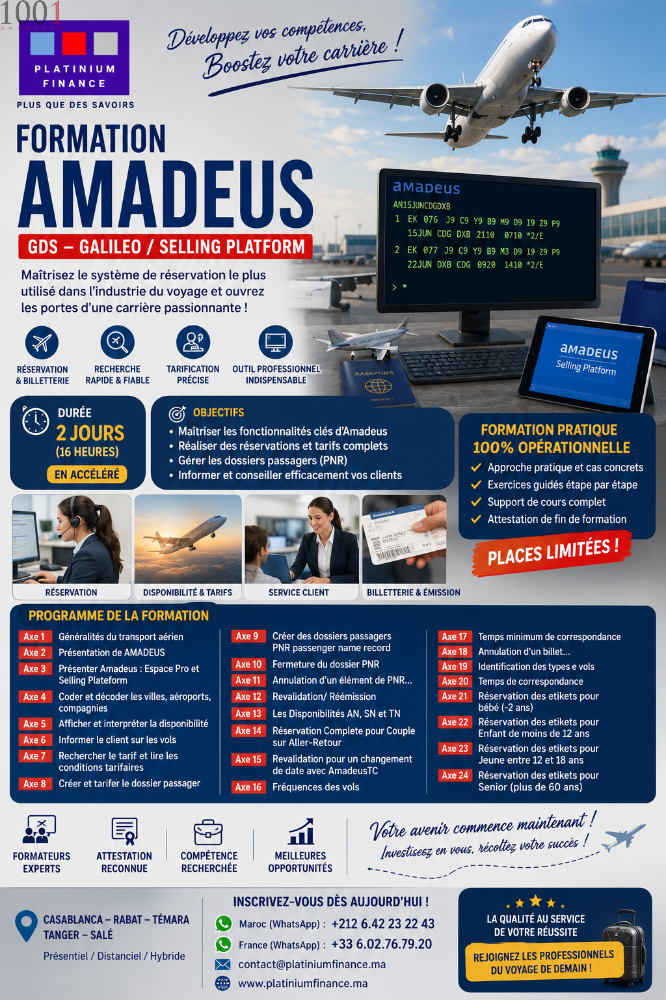 Formation opérationnelle AMADEUS GDS – Niveau Métier